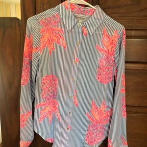 Lilly Pulitzer Striped Pineapple Blouse